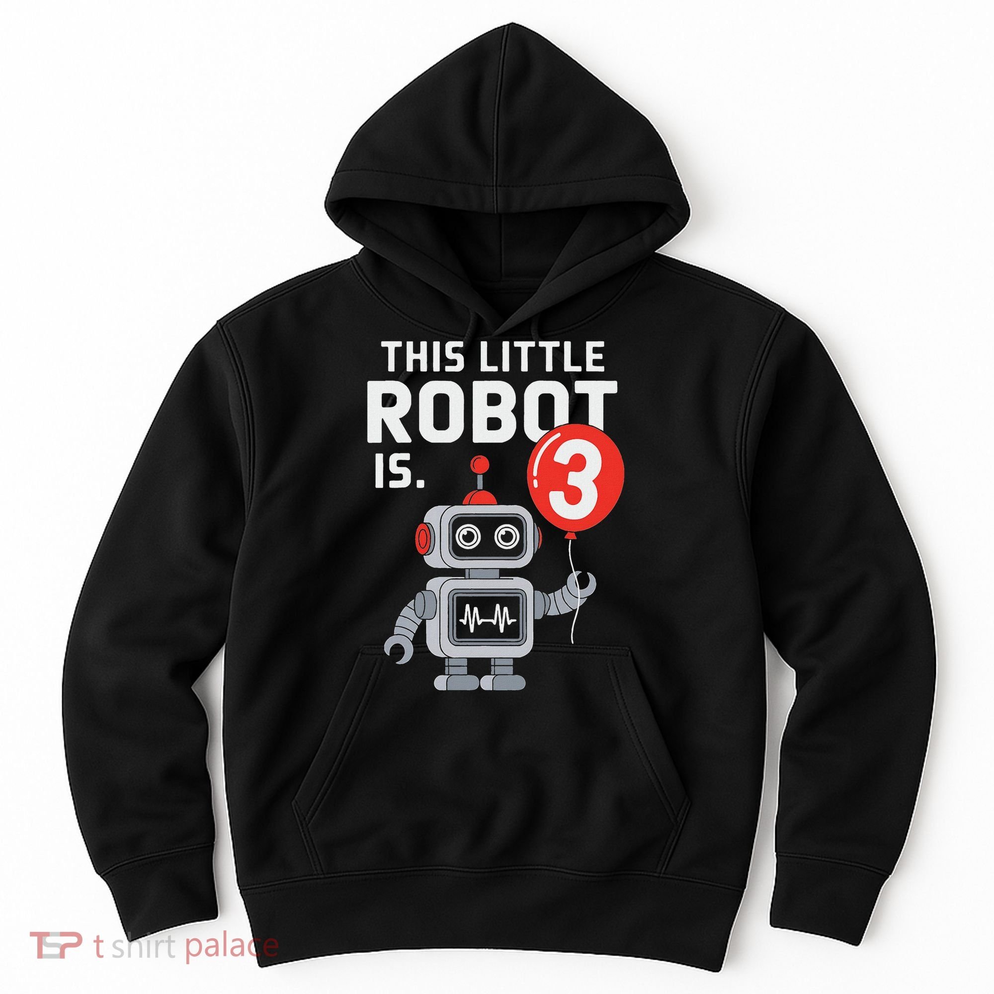 Robot 3rd Birthday Party Supplies Decorations Girl Three Hoodie