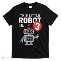 Robot 3rd Birthday Party Supplies Decorations Girl Three T-Shirt thumb 0