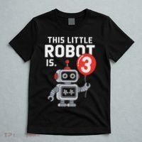 Robot 3rd Birthday Party Supplies Decorations Girl Three T-Shirt thumb 5