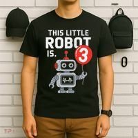 Robot 3rd Birthday Party Supplies Decorations Girl Three T-Shirt thumb 6