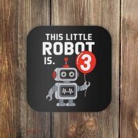 Robot 3rd Birthday Party Supplies Decorations Girl Three Coaster thumb 0