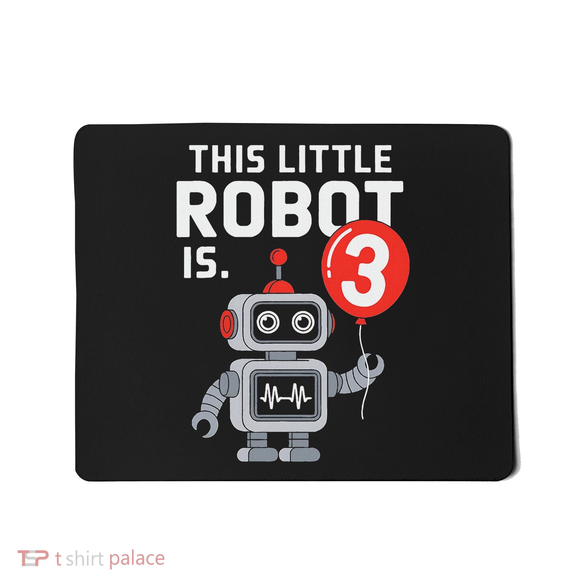 Robot 3rd Birthday Party Supplies Decorations Girl Three Mousepad