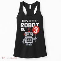 Robot 3rd Birthday Party Supplies Decorations Girl Three Women's Tank Top thumb 0
