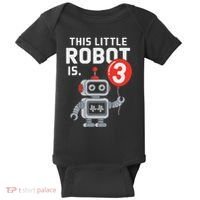 Robot 3rd Birthday Party Supplies Decorations Girl Three Baby Bodysuit thumb 0
