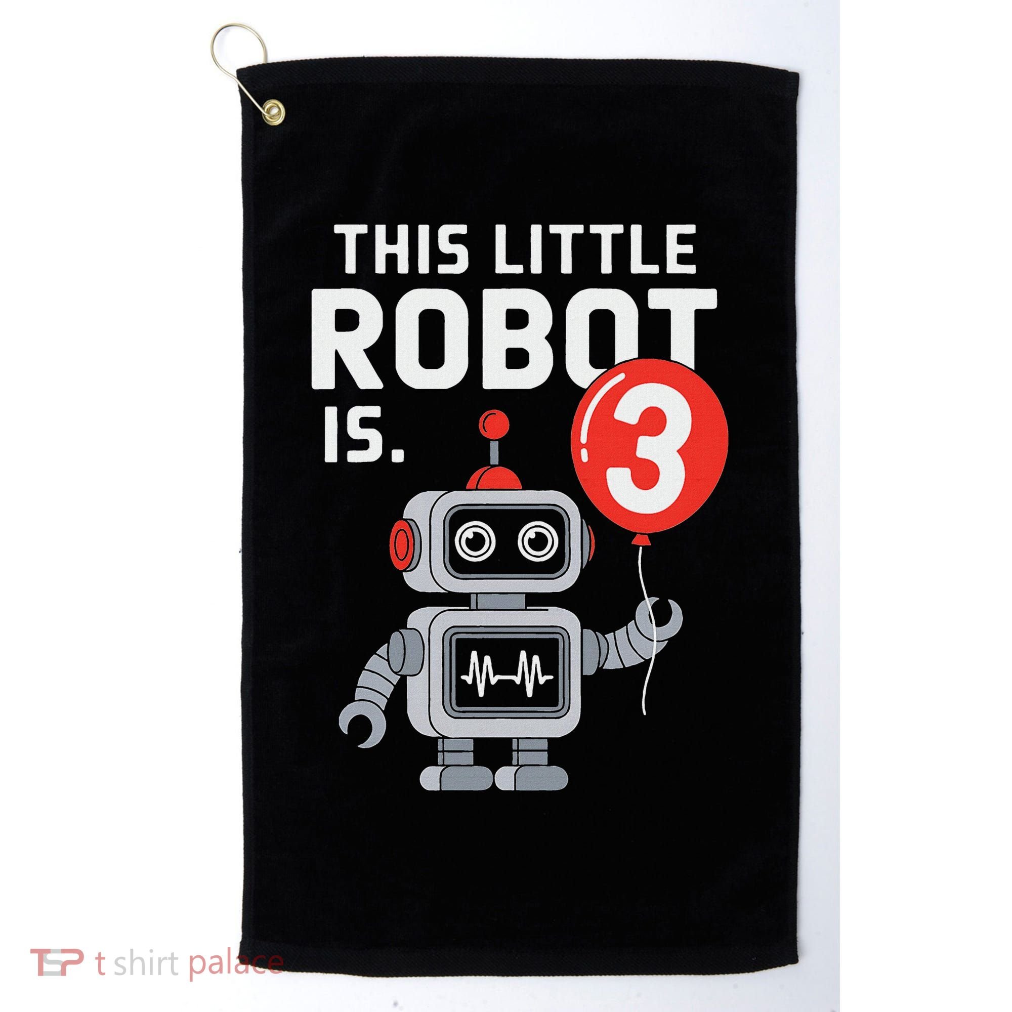 Robot 3rd Birthday Party Supplies Decorations Girl Three Golf Towel