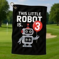 Robot 3rd Birthday Party Supplies Decorations Girl Three Golf Towel thumb 1