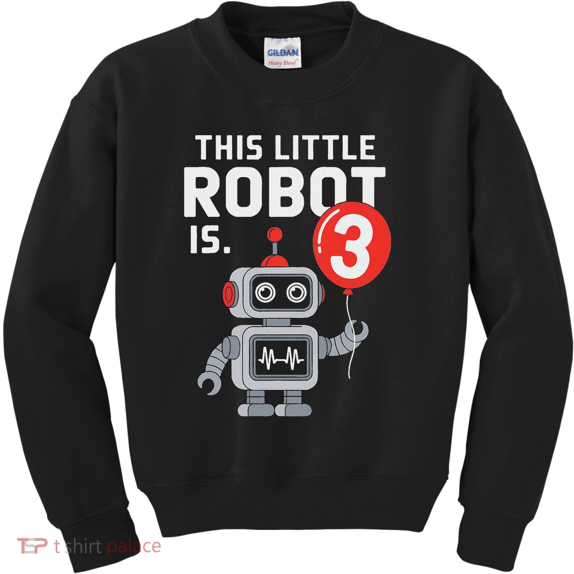 Robot 3rd Birthday Party Supplies Decorations Girl Three Kids Sweatshirt