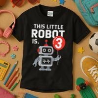 Robot 3rd Birthday Party Supplies Decorations Girl Three Kids T-Shirt thumb 3