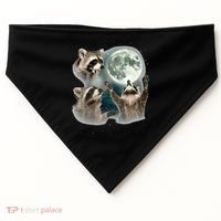Raccoon 3 Racoons Howling At Moon USA-Made Doggie Bandana thumb 0
