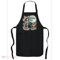 Raccoon 3 Racoons Howling At Moon Apron thumb 0