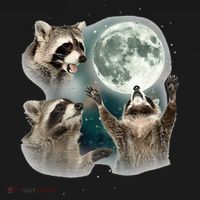 Raccoon 3 Racoons Howling At Moon Sweatshirt thumb 3