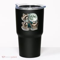 Raccoon 3 Racoons Howling At Moon Tumbler thumb 0