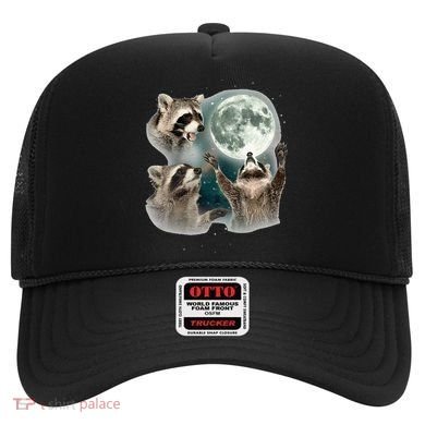 Raccoon 3 Racoons Howling At Moon Hat
