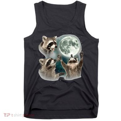 Raccoon 3 Racoons Howling At Moon Tank Top