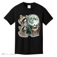 Raccoon 3 Racoons Howling At Moon Kids T-Shirt thumb 0