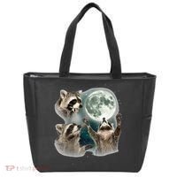Raccoon 3 Racoons Howling At Moon Tote Bag thumb 0