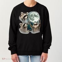 Raccoon 3 Racoons Howling At Moon Funny Weird Cursed Women's Sweatshirt thumb 0