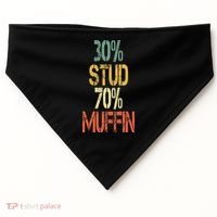 Retro 30 Stud 70 Muffin Sarcasm Dad Bod Figure USA-Made Doggie Bandana thumb 0