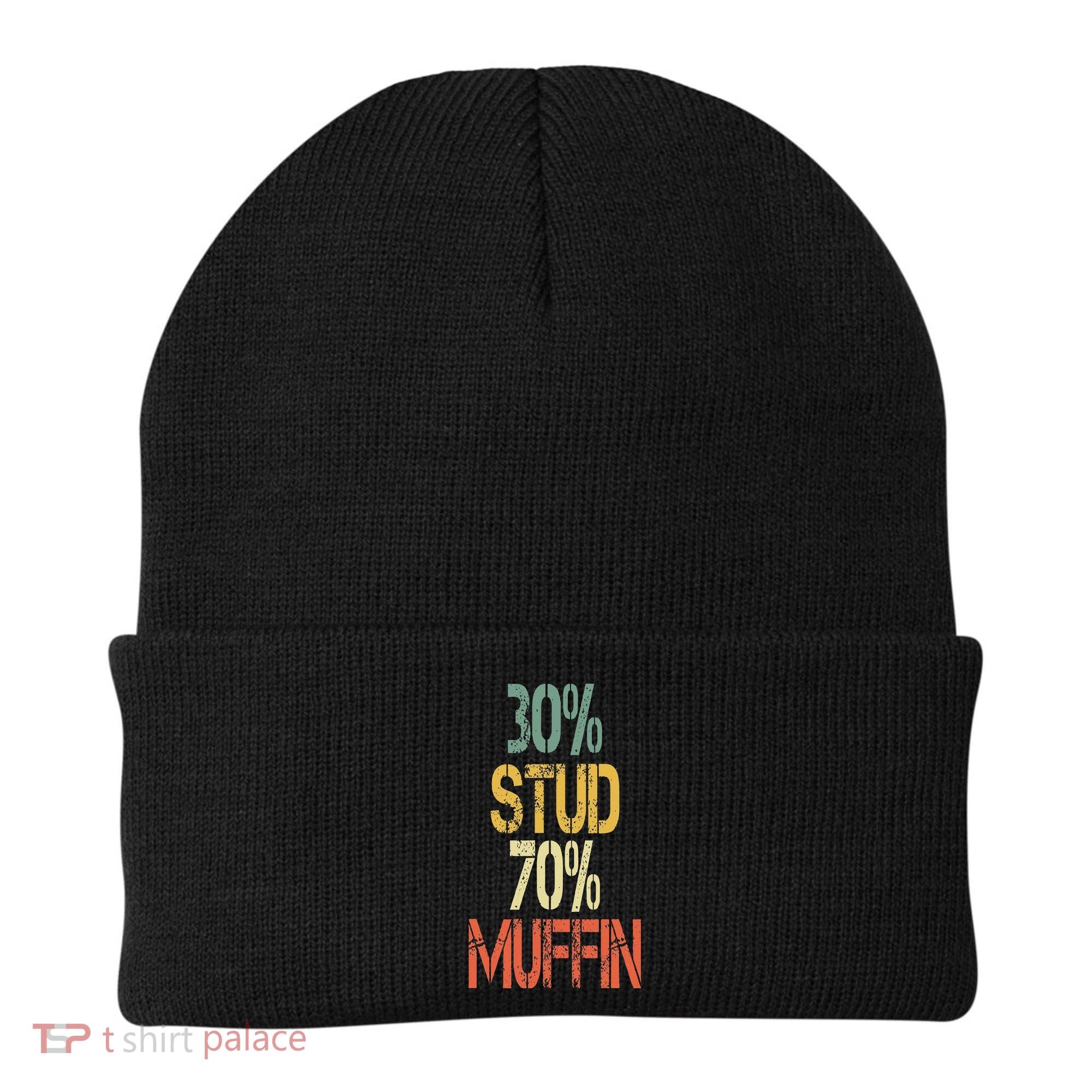 Retro 30 Stud 70 Muffin Sarcasm Dad Bod Figure Beanie