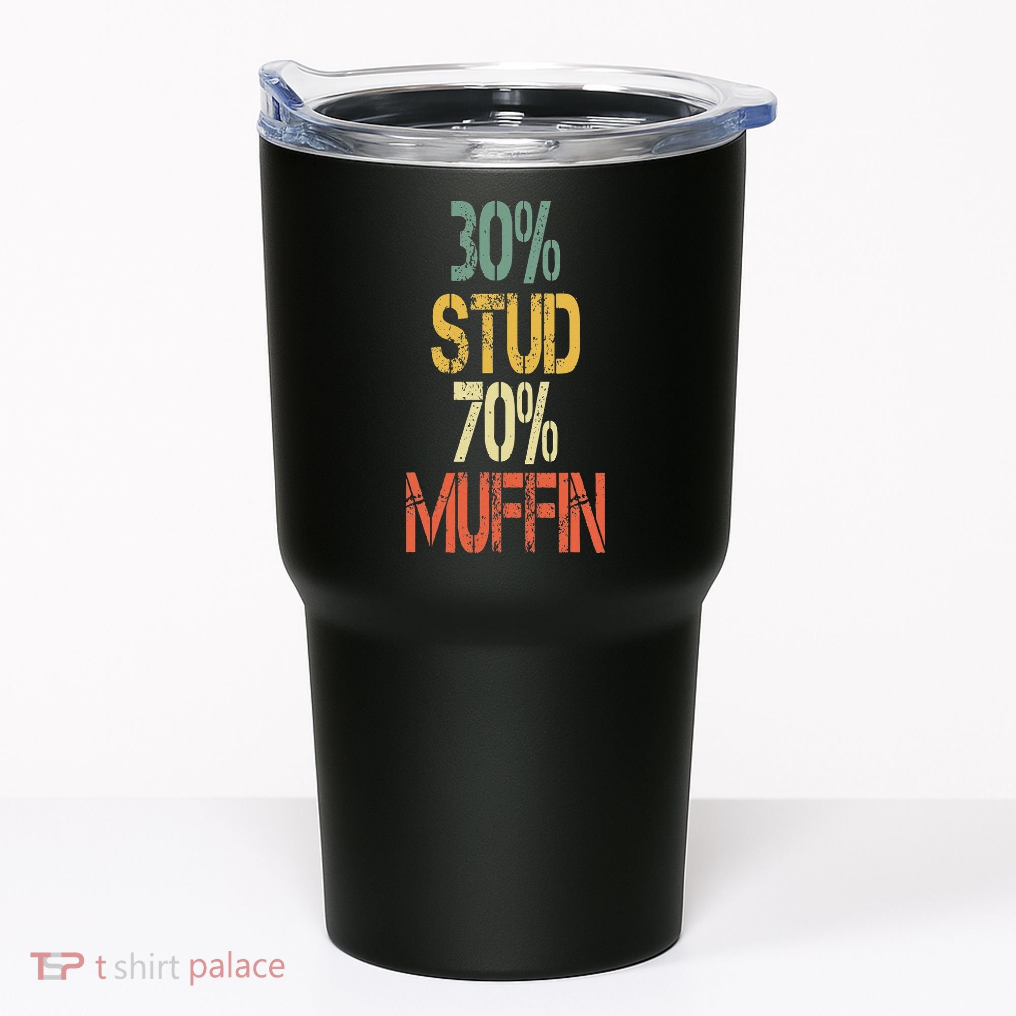Retro 30 Stud 70 Muffin Sarcasm Dad Bod Figure Tumbler