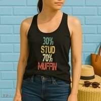 Retro 30 Stud 70 Muffin Sarcasm Dad Bod Figure Women's Tank Top thumb 2