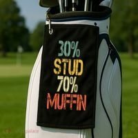 Retro 30 Stud 70 Muffin Sarcasm Dad Bod Figure Golf Towel thumb 2