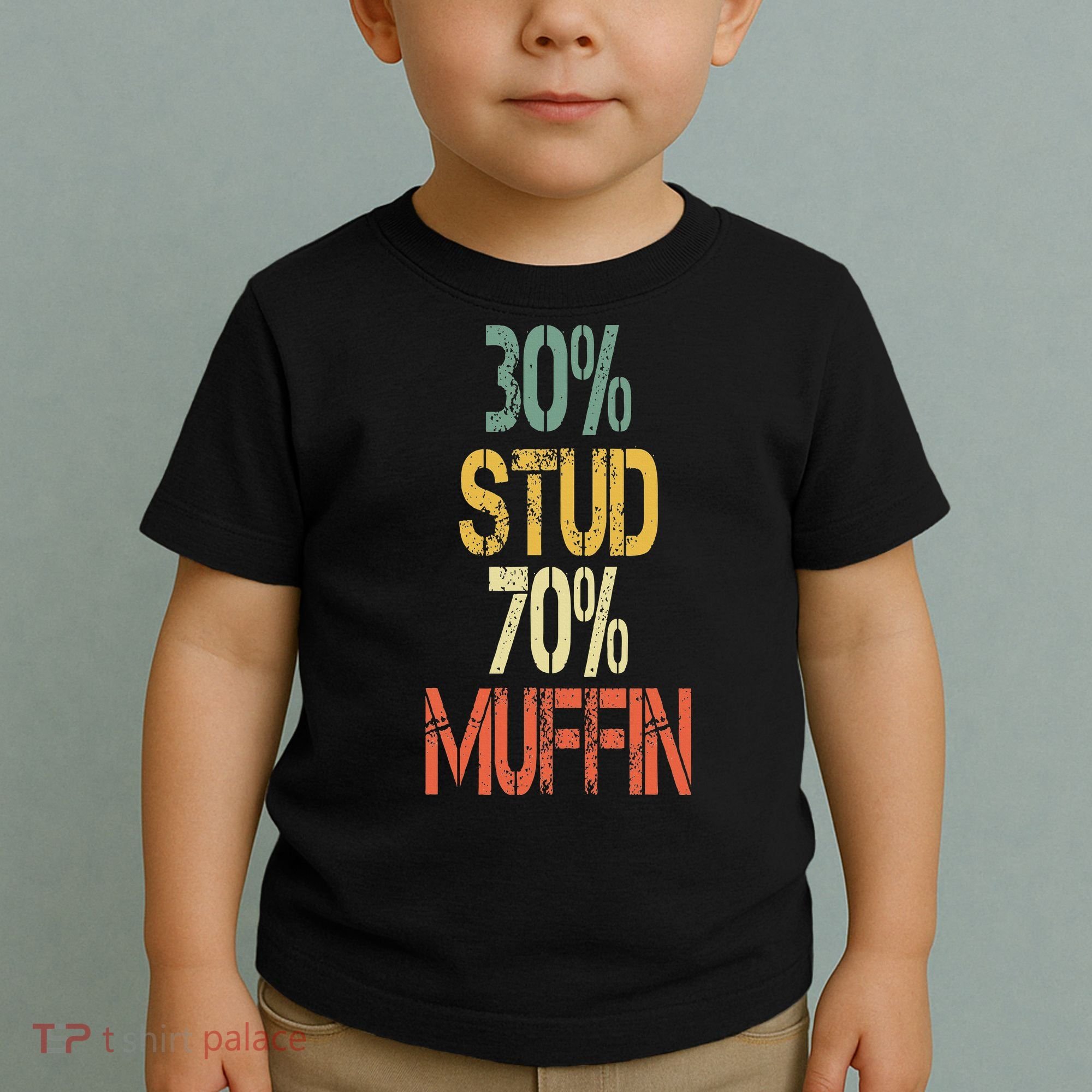 Retro 30 Stud 70 Muffin Sarcasm Dad Bod Figure Toddler T-Shirt