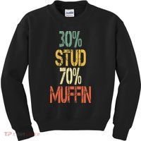 Retro 30 Stud 70 Muffin Sarcasm Dad Bod Figure Kids Sweatshirt thumb 0
