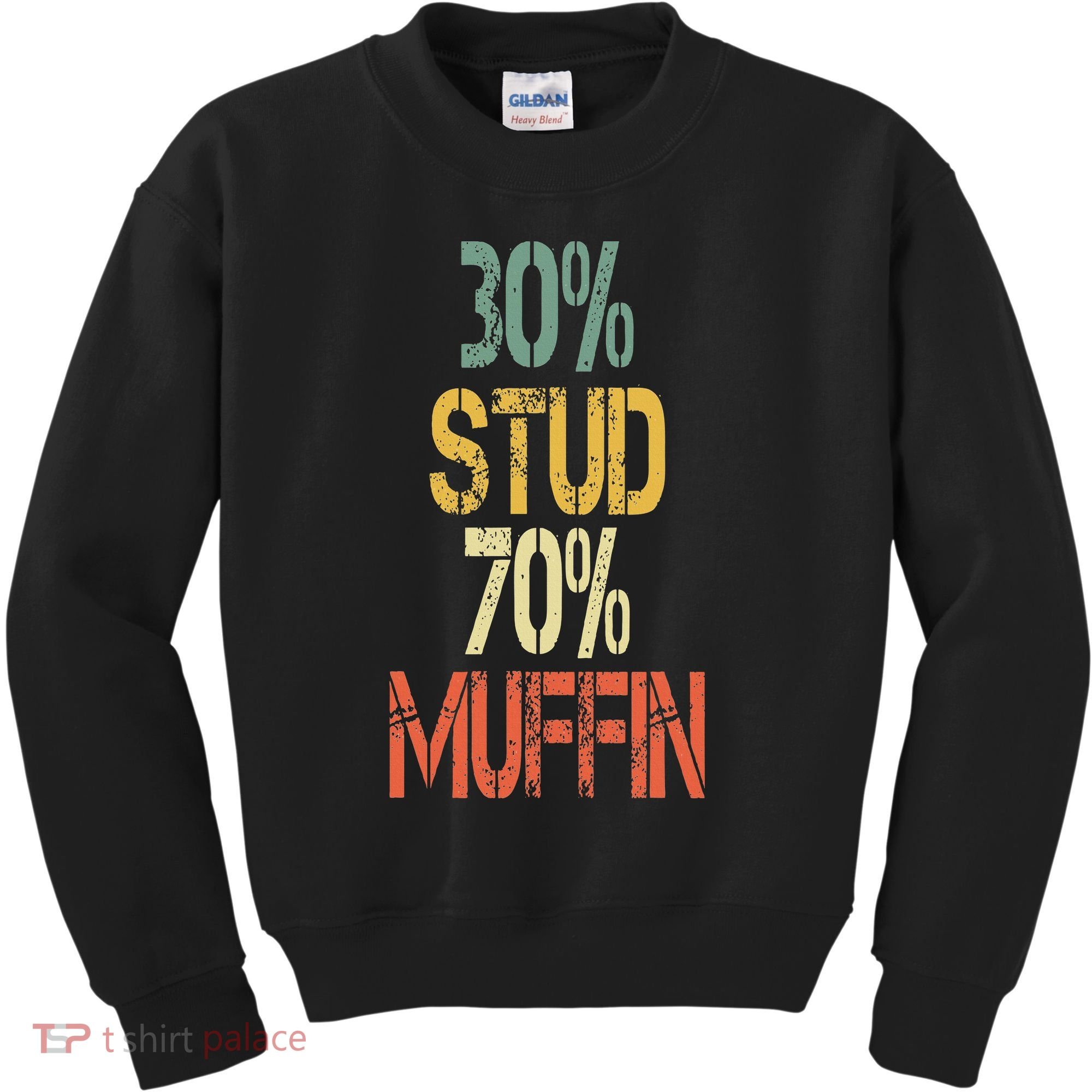 Retro 30 Stud 70 Muffin Sarcasm Dad Bod Figure Kids Sweatshirt