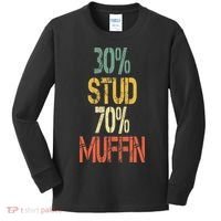 Retro 30 Stud 70 Muffin Sarcasm Dad Bod Figure Kids Long Sleeve Shirt thumb 0