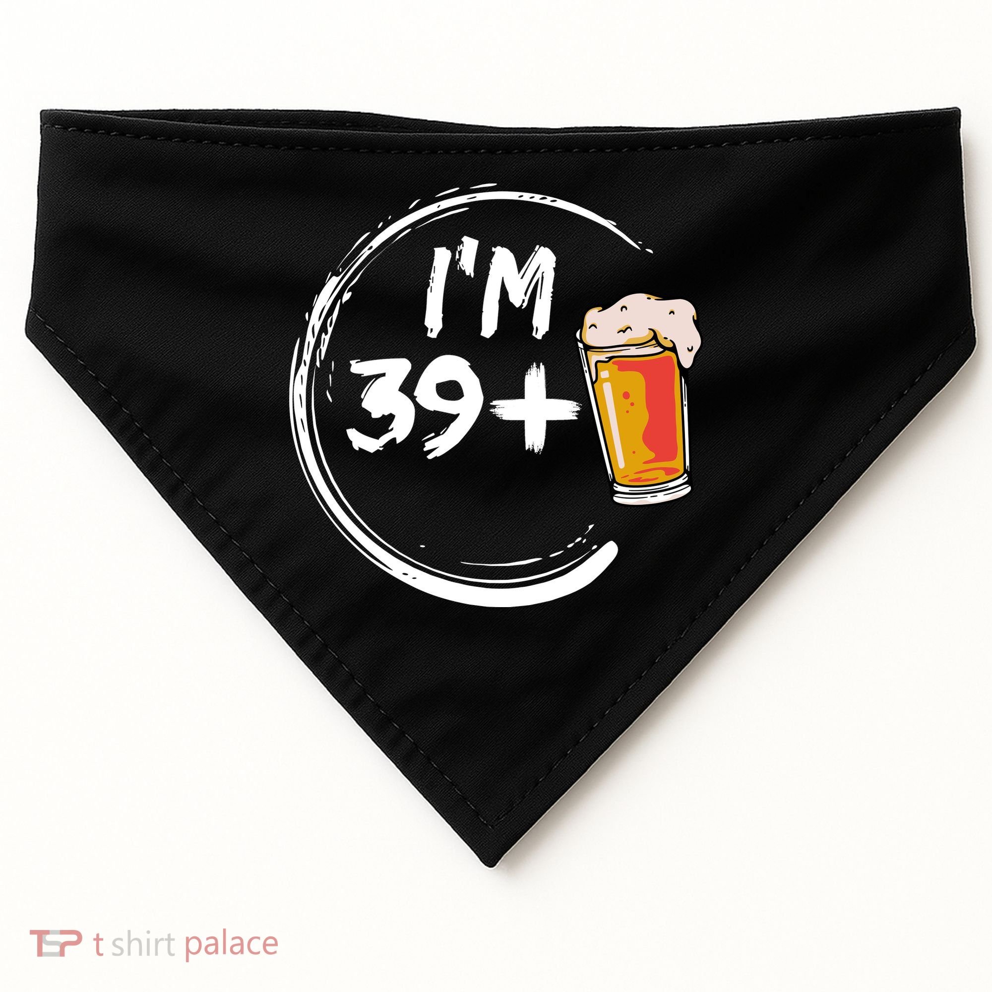 Retro 40th Birthday Beer Lover USA-Made Doggie Bandana