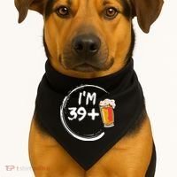 Retro 40th Birthday Beer Lover USA-Made Doggie Bandana thumb 1