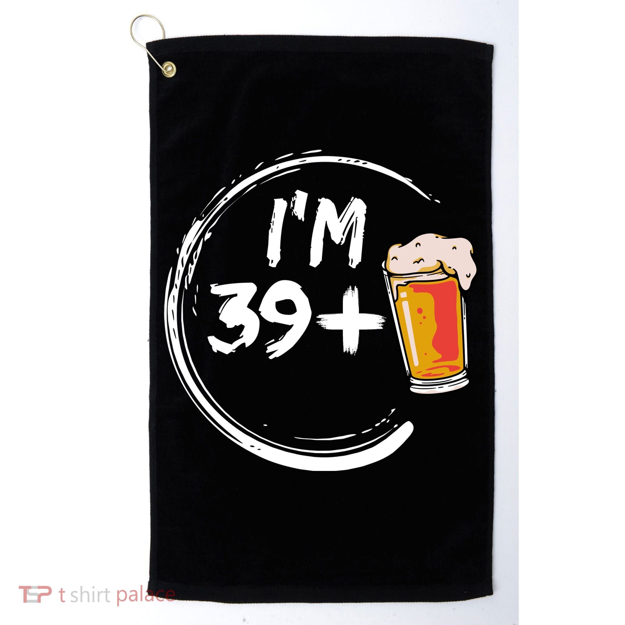 Retro 40th Birthday Beer Lover Golf Towel