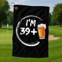 Retro 40th Birthday Beer Lover Golf Towel thumb 1