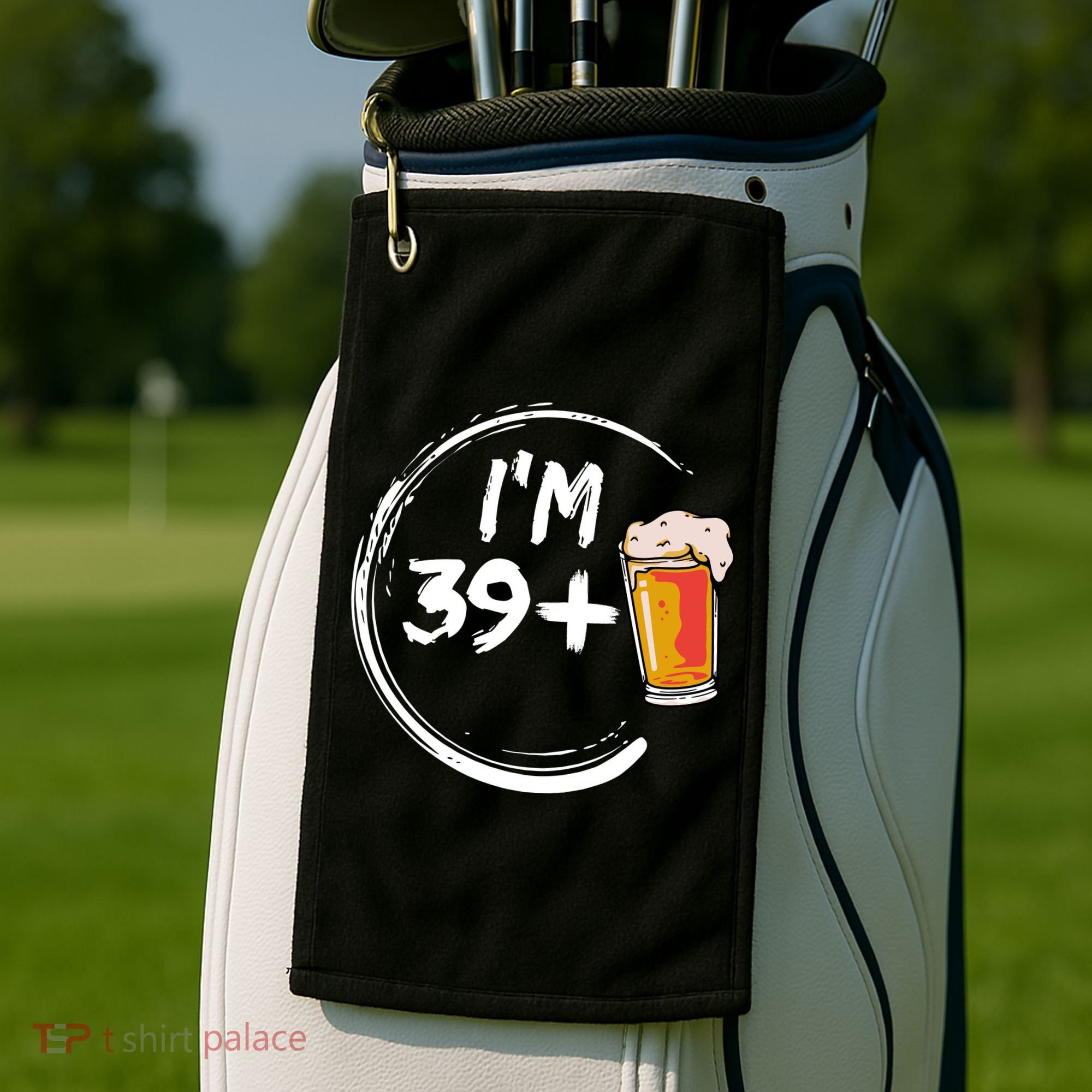 Retro 40th Birthday Beer Lover Golf Towel