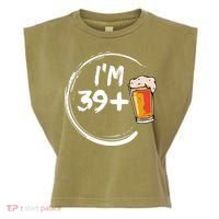 Retro 40th Birthday Beer Lover Garment-Dyed Women's Muscle Tee thumb 0