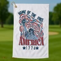 Retro 4th Of July Golf Towel thumb 1