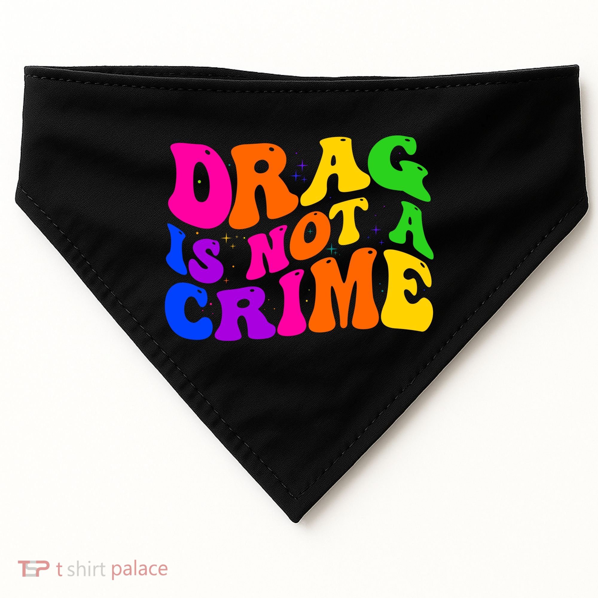 Retro 60's Drag Is Not A Crime USA-Made Doggie Bandana