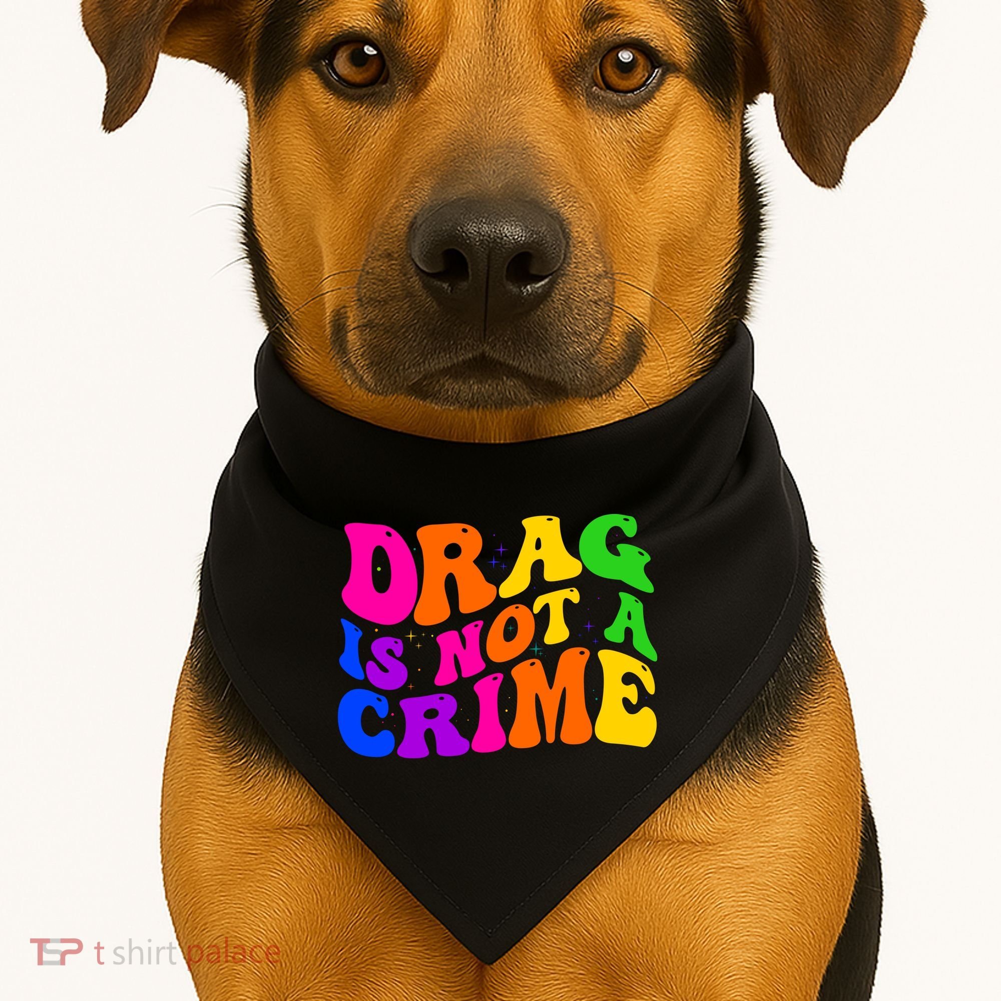 Retro 60's Drag Is Not A Crime USA-Made Doggie Bandana