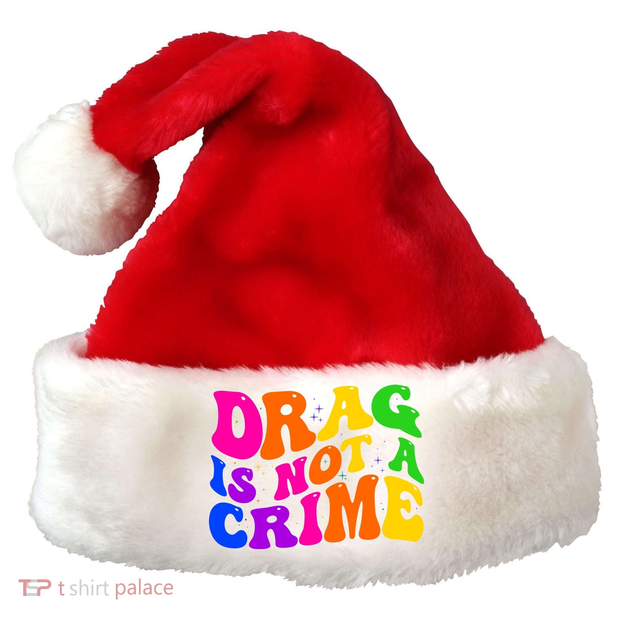Retro 60's Drag Is Not A Crime Santa Hat