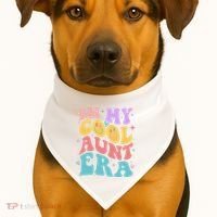 Retro 60s Hippie In My Cool Aunt Era USA-Made Doggie Bandana thumb 1