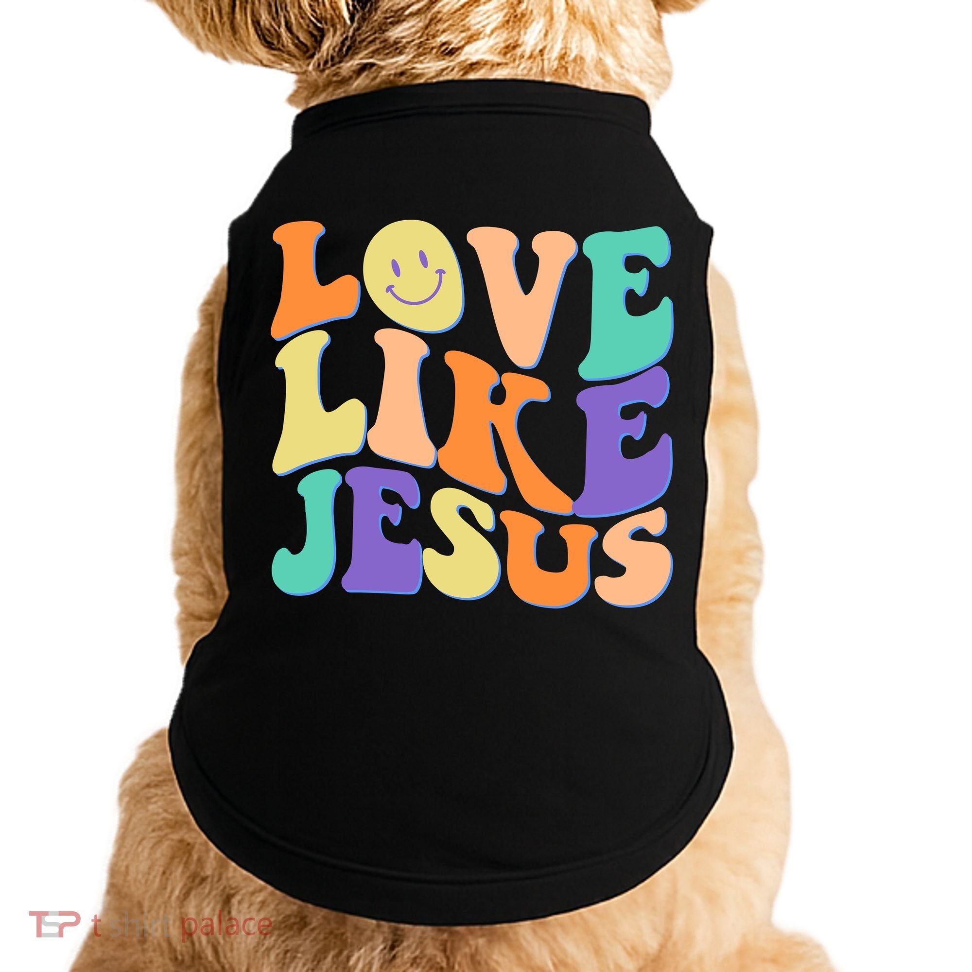 Retro 60s Love Like Jesus Doggie Tank