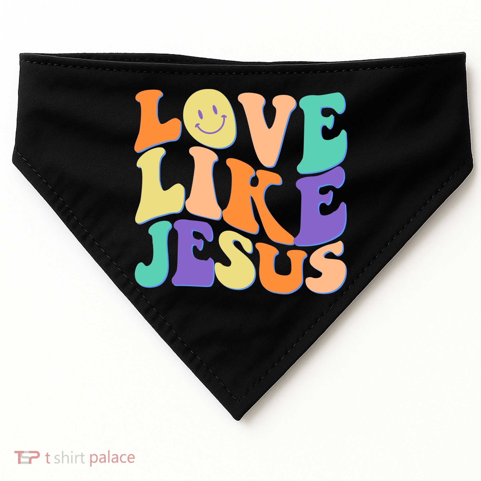 Retro 60s Love Like Jesus USA-Made Doggie Bandana