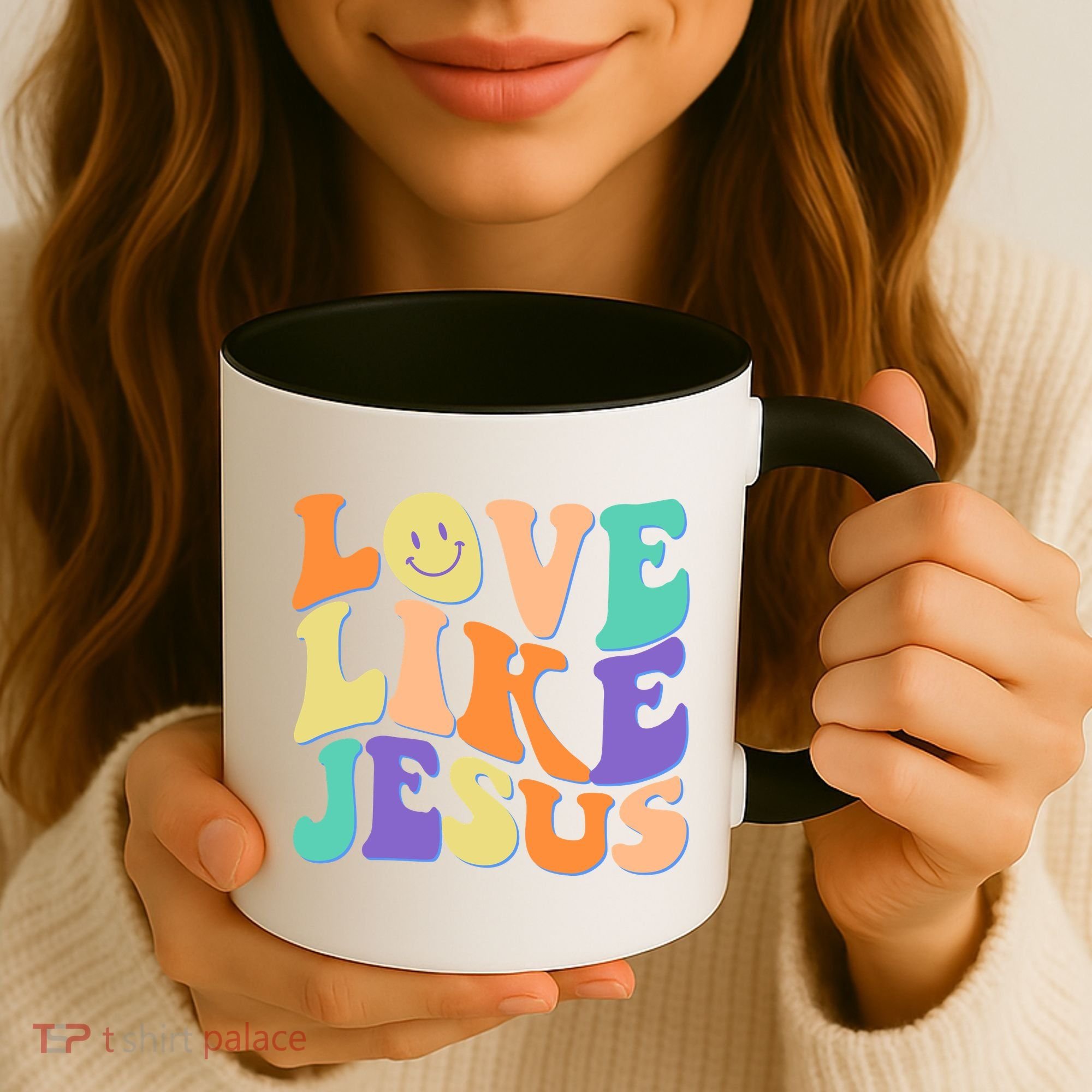 Retro 60s Love Like Jesus Coffee Mug