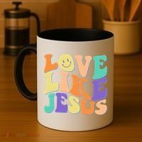 Retro 60s Love Like Jesus Coffee Mug thumb 4