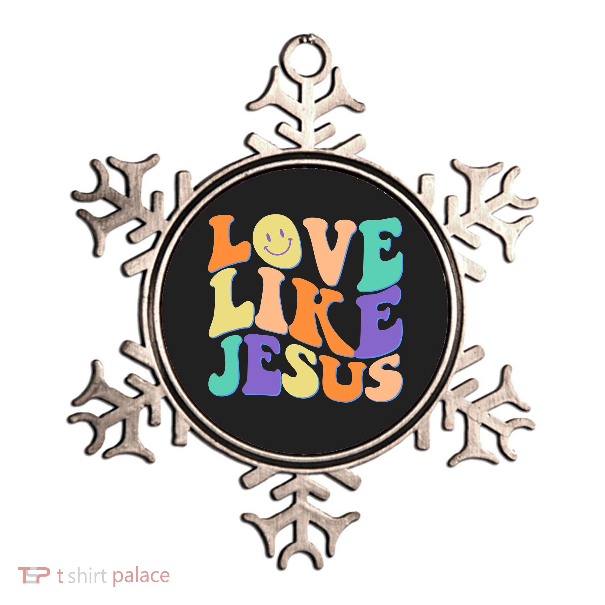Retro 60s Love Like Jesus Ornament