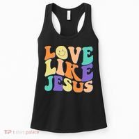 Retro 60s Love Like Jesus Women's Tank Top thumb 0