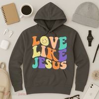 Retro 60s Love Like Jesus Hoodie thumb 3