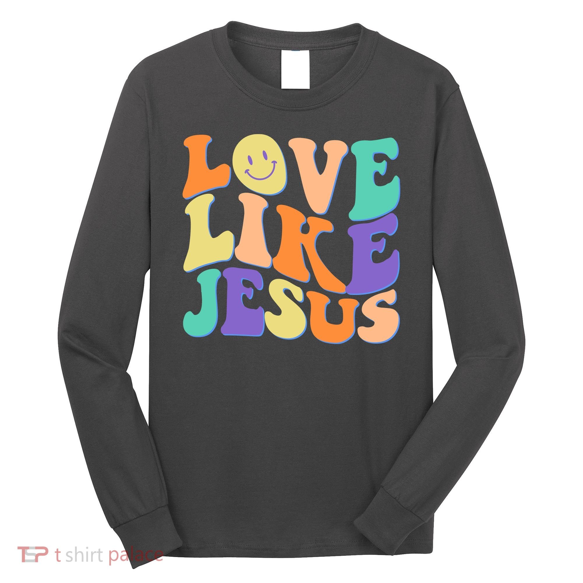 Retro 60s Love Like Jesus Long Sleeve Shirt