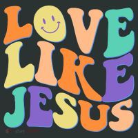 Retro 60s Love Like Jesus Long Sleeve Shirt thumb 2